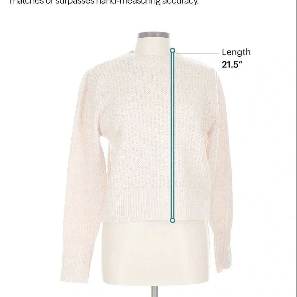Elodie Textured Cream Crew Neck Sweater - Picture 6 of 7